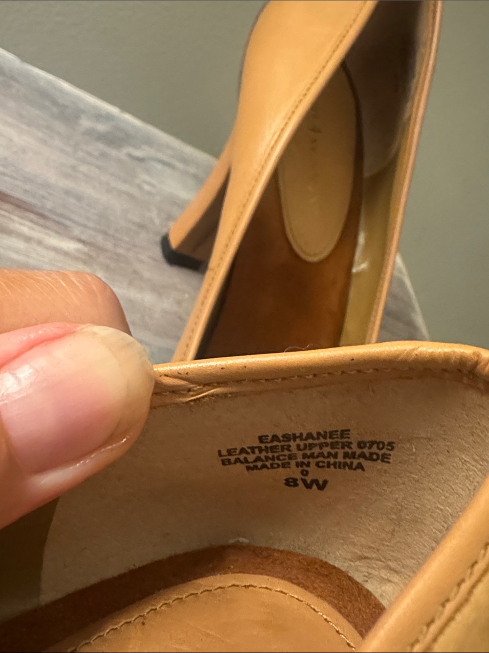 Enzo Angiolini Tan Leather Mid-Heel Loafer Pumps with Buckle Accent - Picture 7 of 13